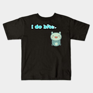 I do bite. cute 4 (White frame) Kids T-Shirt